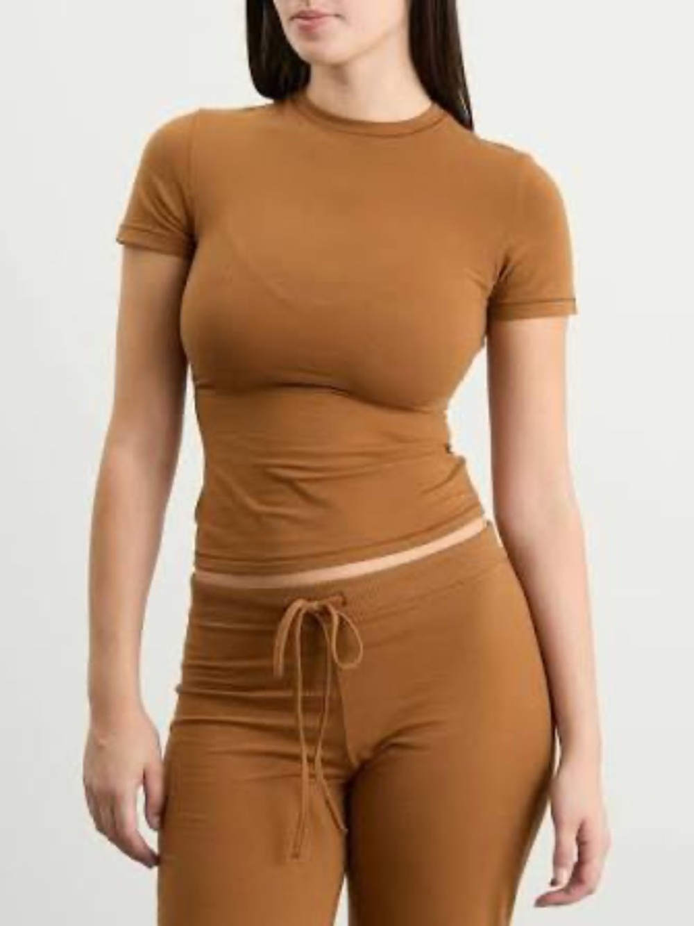 SKIMS COTTON JERSEY TEE IN CHAI, SMALL, NWT